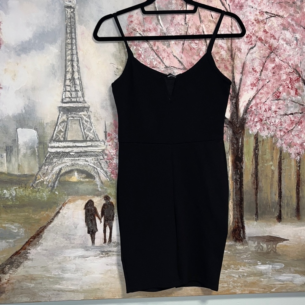 PrettyLittleThings Body Con Knit Sleeveless Black Romper sz 6 NWT